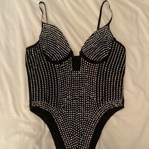Fashion Nova Plus Size Rhinestone Bodysuit
